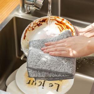 Set 10 khăn lau bếp đa năng sợi than tre 25x25cm khăn lau tay lau bát nhà bếp siêu thấm hút kháng khuẩn-NIEVE