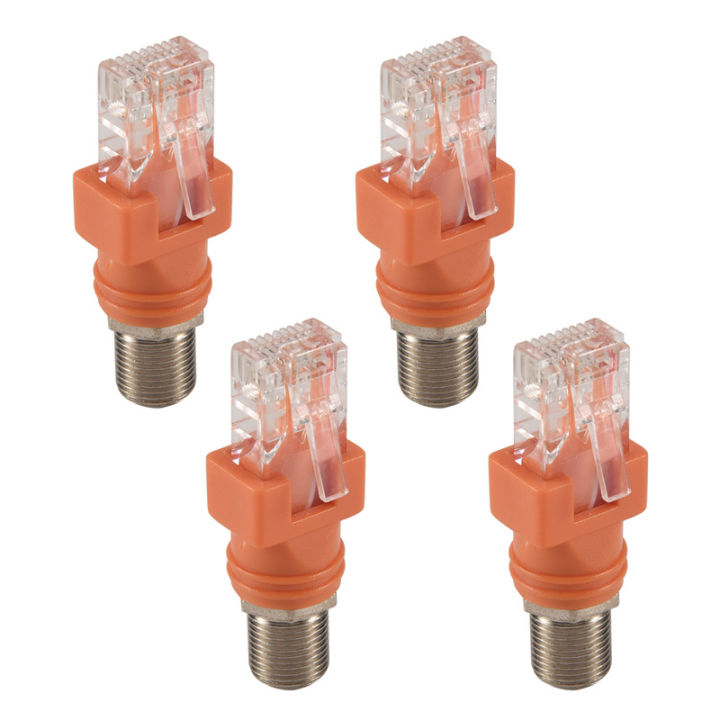 [baiqian]Coaxial to Ethernet Adapter, 4 Pack Coax F Female to RJ45 Male ...