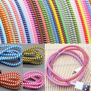 1.4M/55 Inches 3 In 1 Spiral Cable Protector Cable Winder For Earphone Cable Wire