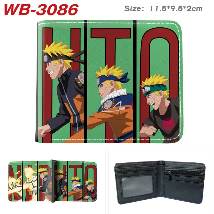 NARUTO Uchiha Sasuke Uzumaki Naruto Bifold Wallet for Kids Men