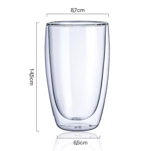 Double Wall Glass 250/350/450ML Mug Coffee Cup Tea Cup Heat Resistant Water Cup