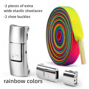 1 Pair Length 100cm 15 Color Press Lock Shoelaces Without No Tie Shoe Laces Kids Adult Shoelace for Shoes