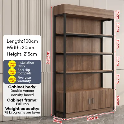 SUNNY Supermarket Shelf Display Cabinet 80/100/120/140CM Wooden Rack Cabinet walnut Display Shelf Storage Cabinet Locker