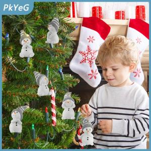 PkYeG 12 6pcs giáng sinh dễ thương Snowman trang trí mặt dây chuyền cho mùa đông Cây giáng sinh trang trí năm mới quà tặng giáng sinh nguồn cung cấp bên