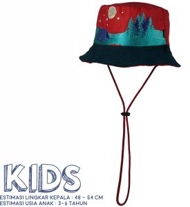 Topi SANGALAKI Maan Bucket Hat Red Kids