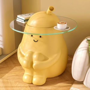 In the early morning hold a few small tea tables beside the pear and the floor decorations are ins style high-end living room tables and small household decorations