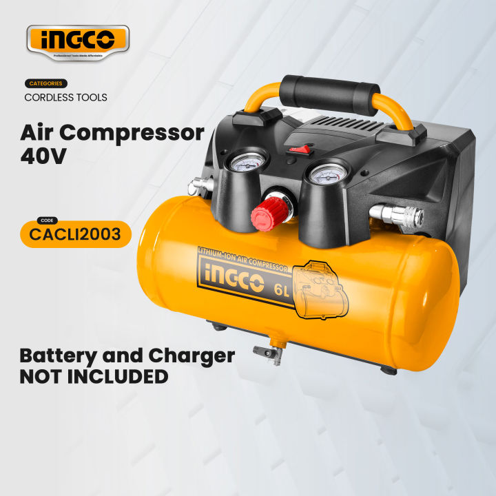 Ingco 40V CACLI2003 Cordless Air Tools Compressor Tire Inflator 6L ...