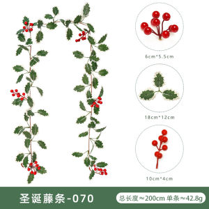 Artificial Red Berry Christmas Garland Holly Hanging Decor For Mantel Table Holiday Party Decor