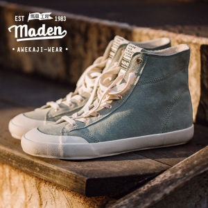 MADEN brand tooling style men 2023 autumn new college style cute basic trend all-match couple shoes suede boy casual shoes niche couple high-top sneakers