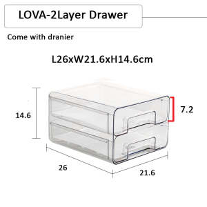 Stackable PET Refrigerator Organizer – Clear Storage Box for Produce Eggs and More LOVA