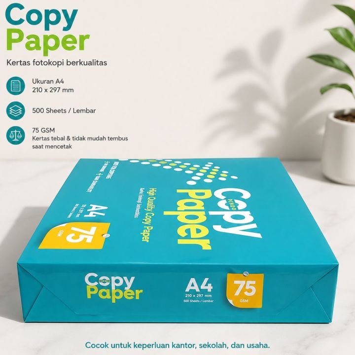 Papper 1 Rim 1 Rim Kertas HVS A4 Copy Paper 75 Gram Isi 500 Lembar | Lazada Indonesia