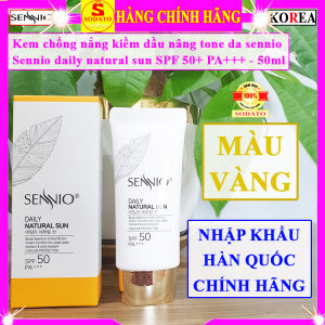 Kem chống nắng sennio nắp vàng kem chống nắng sennio chính hãng tone up daily natural sun spf 50 pa kcn sennio hàn quốc màu vàng xanh lá nâng tone kiềm dầu