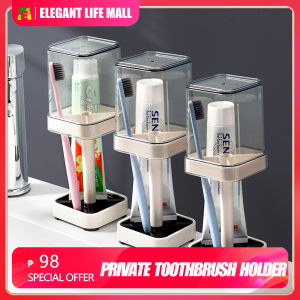 Cute Toothbrush Holder Organizer and Toothpaste Case with Cover Cap Practical Bathroom Shelf