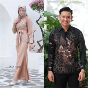 Baju Gamis Pasangan Affia Dress Brukat Tille Mewah Kekinian Baju Couple Tunangan Lamaran Kondangan Wisuda