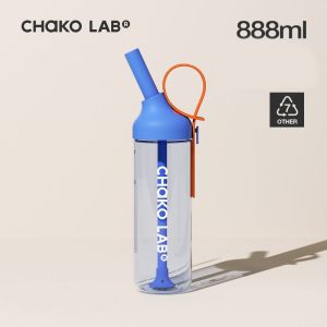 888ML Mug Olahraga Mug Berjalan tritan Cangkir Jerami Kapasitas Besar