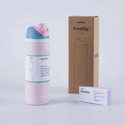 Owala FreeSip 304 Food-Grade Water Bottle Stainless Steel Vacuum Insulation With Locking Push-Button Lid 24/32oz Multiple Color
