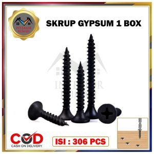 (0.45 KG) Sekrup gypsum SKRUP GIPSUM 25 CM Tajam Drywall Hitam 450 gram