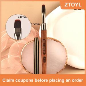 【ZTOYL】 Móng Tay Lót Bàn Chải Tay Cầm Bằng Gỗ Tái Sử Dụng Chống-Trượt Pháp Dòng Hoa Sơn Bàn Chải Tự Làm Tốt Chi Tiết Công Cụ Làm Móng Tay