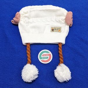 Topi Kupluk Anak Bayi Kepang Pita Bordir Nama