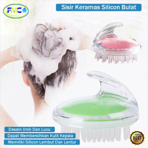 Sikat Rambut Keramas Bulat Silikon Lembut Nyaman Anti Statis Praktis Sikat Kepala Keramas Shower Gras