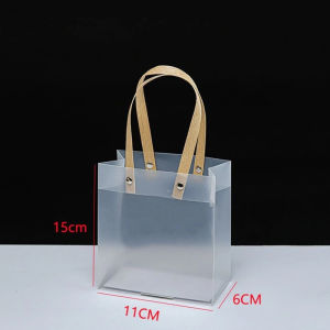 Transparent Bag Handbags That Can Be Reused With Gift Bags Simple Fashion Packaging Bag Pvc Christmas Gift Bag [Cod]