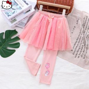 Christmas gifts Halloween Cartoon Melody Girls Clothing Autumn New Sanrio Korean Children Kuromi Yarn Skirt Pants Princess Anime Sweet Versatile Leggings