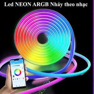 Dây đèn neon chạy đuổi ARGB trang trí decor tường phòng ngủ phòng khách góc làm việc tặng kèm kẹp trao tường