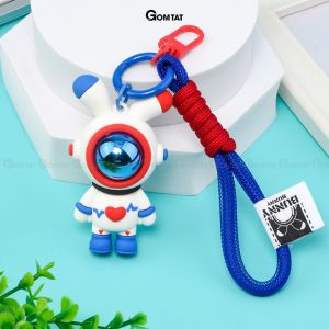Móc treo chìa khóa gấu trái tim GOMTAT treo trên balo túi xách siêu dễ thương - GAUTIM-KEY-005