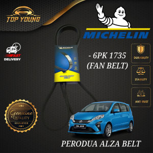 MICHELIN PERODUA ALZA FAN BELT 6PK 1735 V-BELT ORIGINAL IMPORTED ITEM ALTERNATOR AIRCOND POWER STEERING
