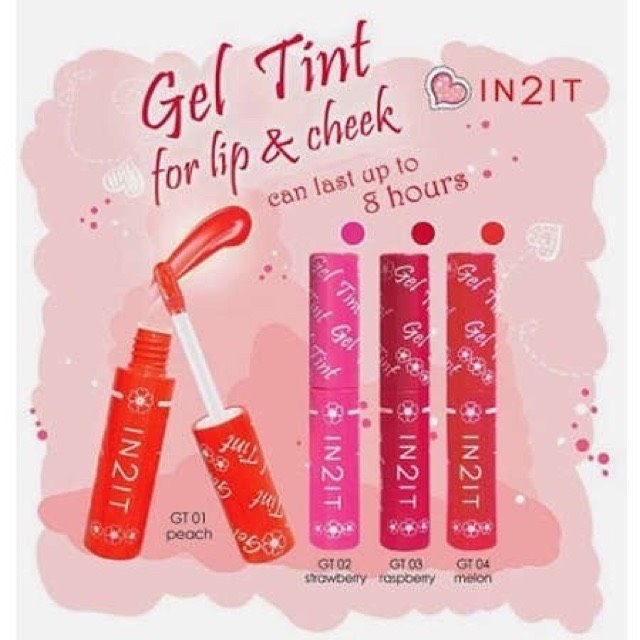 IN2IT gel tint อินทูอิท เจล ทินท์ สำหรับ ริมฝีปากและพวงแก้ม GT