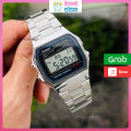 Đồng hồ casio điện tử A158, đồng hồ nam nữ dây thép không gỉ cao cấp full box thiếc. 