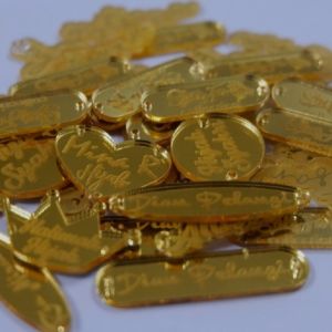 Label Hijab / Brand Akrilik / Lebel Akrilik Kaca Label Custom Label