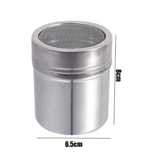 Stainless Steel with Mesh Dense Hole Barrel Powder Sprinkler Flour Coffee Sieve Barbecue Seasoning Bottle Kitchen Spice Dispenser