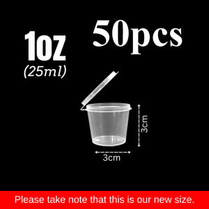 50PCS Hinged Sauce Cup With Lid Salad Condiments Disposable Container Cup