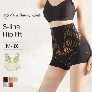 High Waist Tummy Control Shapewear Seamless Lace Panties Tummy Control Butt Lift Breathable Underwear