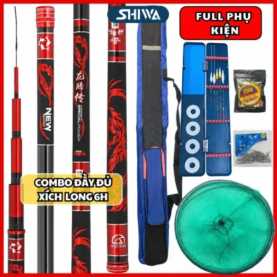 Cần Câu Đài Xích Long 6H Carbon Cao Cấp - Combo Đầy Đủ Bộ Phụ Kiện Câu Đài Giá Rẻ - SHIWA- XÍCH LONG