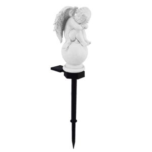 HOUCHU Resin Solar Angel Light Cute LED Solar Garden Light Holiday Decoration Creative Solar Night Light Household