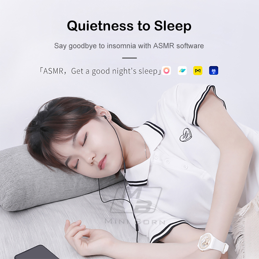 Wired In-ear Earbuds Noise Cancelling Silicone Sleeping Headphones_voghion.com