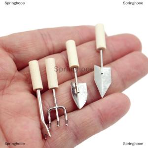 [COD] Springhooe 1:12 Dollhouse Miniature Garden Tool Watering Can Farm Tools Gardening Set Kettle Shovel Fork Outdoor Courtyard Model Decor Toy