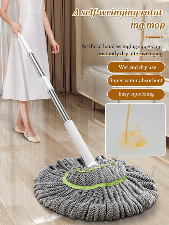 Wash-Free Rotating Mop Multifunctional Self-wringing Mop Microfiber ...