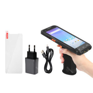 4G Industrial PDA Android Terminal 13 with Grips 1D 2D Scanner Handheld Data Collector QR Code Barcode Scanner NFC Reader for Clothing Warehouse Management Inventory 4GB+64GB Running Memory Bluetooth Wifi GPS Touch Screen Machine