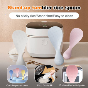 【Non-stick Rice Tumbler Vertical Rice Spoon】Not Easy to Stick Rice Grains Spoon Tableware Nonstick Rice Vertical Standing Firmly High Temperature Resistance Beauty Home Not down Rice Spoon Undefeated Rice Spoon Vertical