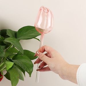 JKDESIGN Transparent Tulip Plant Watering Globes Water Conservation Plastic Potted Watering Artifact Green Plant Tool Time-Saving Automatic Drip Irrigation Tool Indoor Plants