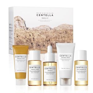 SKIN1004 Madagascar Centella Travel Kit Toner Ampoule Soothing Cream Cleansing Oil Ampoule Foam Basic Skincare Trial Kit Gift Sets for Mom Women & Mothers Day Compact Size
