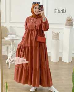 pakaian wanita midi dress jumbo bahan katun twill muslim terbaru 2025 dres kekinia korean style gamis midi polos burgundi bahan terbaru baju lebaran aju kondangan terlaris mewah elegant busui bumil grosir fuchia lemon
