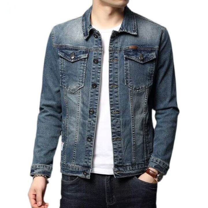 2023 new denim jacket men s trend retro wash denim short casual slim jacket men Lazada