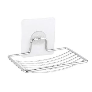 304 Stainless Steel Soap Dish Holder Bathroom Soap Box Wall Mounted Soap Sponge Organizers