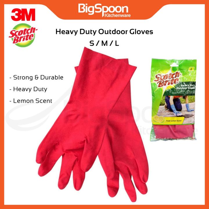3M SCOTCH-BRITE Heavy Duty Outdoor Rubber Gloves | Reusable Hand Glove ...
