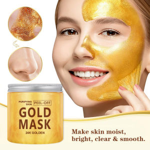24K Golden Peel-Off Mask - 200g Luxury Edition Deep Purification & Brightening Gently Absorbs Oil & Removes Blackheads With Gold Flakes/Aloe/Witch Hazel For Moist & Smooth Skin