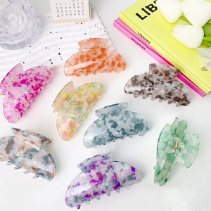 ชุดคลิปกิ๊บหนีบผม2อันที่มีสไตล์สำหรับผู้หญิงหญิงสาวกิ๊บหนีบผมรูปครึ่งวงกลมสี่เหลี่ยมหลากสีสำหรับผมบางหนา